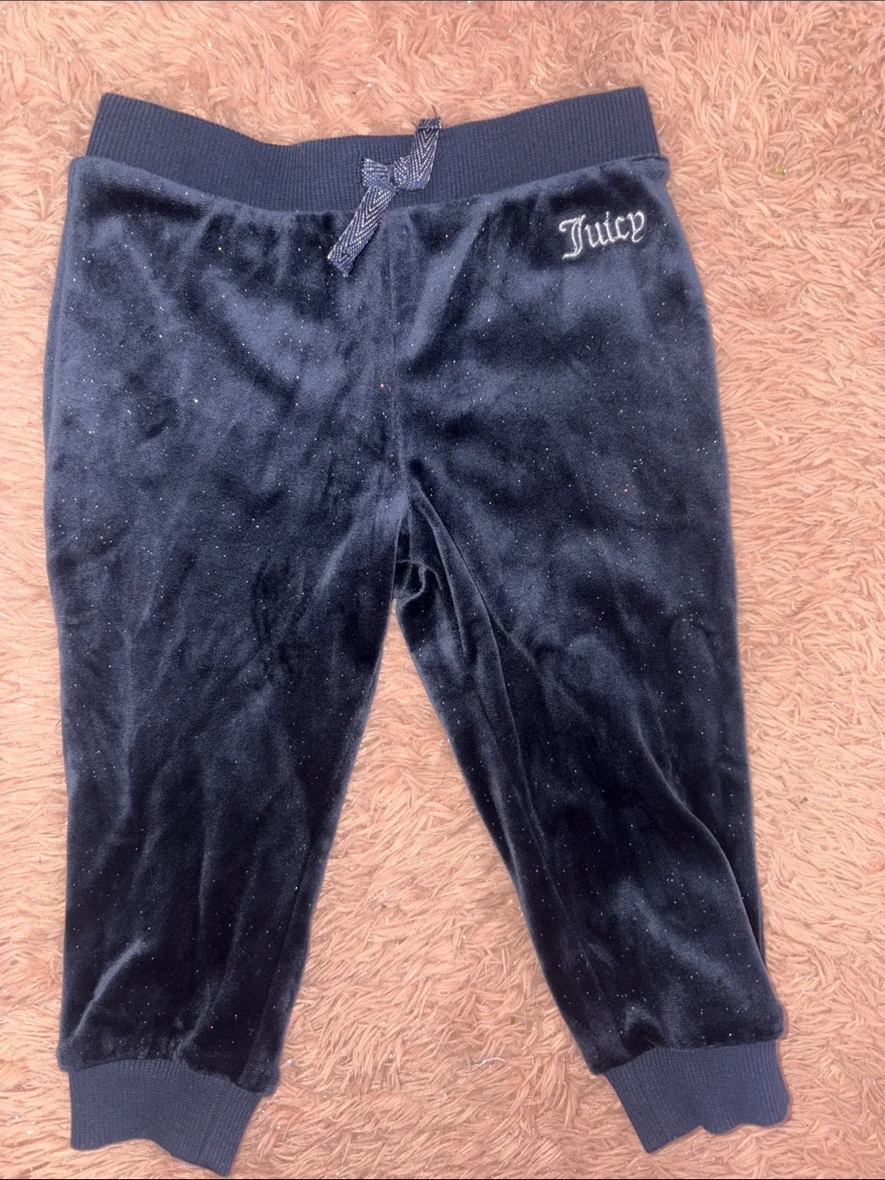 Juicy Couture Black Sparkle Velvet Hoodie & Joggers